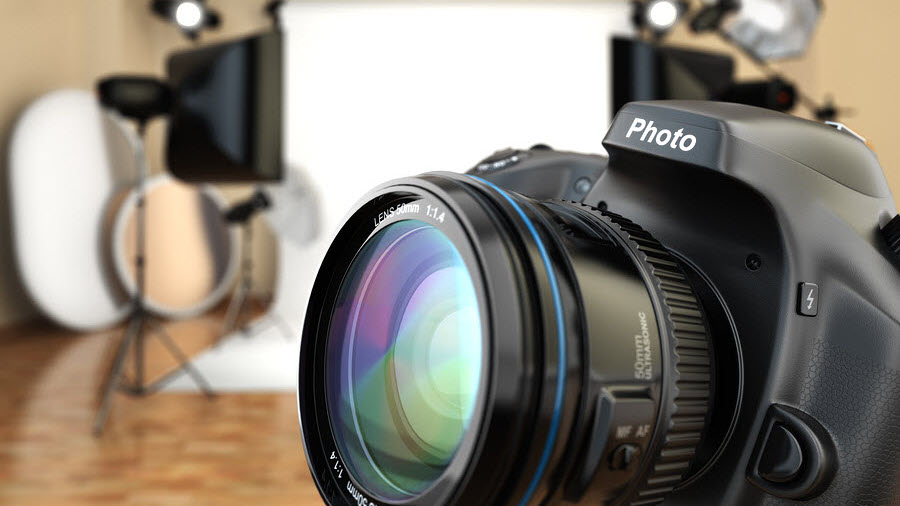 Camera in a studio